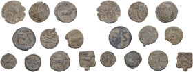 Lot of ten (10) lead tesserae to be sorted. PB.
