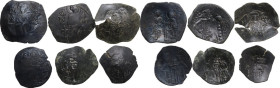 The Byzantine Empire. Lot of 6 AE Scyphates. VF:About VF.