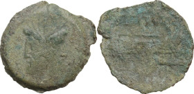 L. Titurius Sabinus. AE As, 89 BC. Obv. Laureate head of Janus. Rev. Prow right. Cr. 344/4. AE. 8.70 g. 25.00 mm. Earthen green patina. Good F.