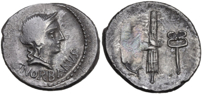 C. Norbanus. Denarius, 83 BC. Obv. Diademed head of Venus right; behind, control...