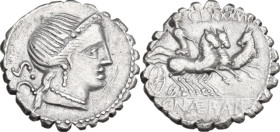 C. Naevius Balbus. Denarius serratus, 79 BC. Obv. Diademed head of Venus right; behind, S·C. Rev. Victory in triga right; above, CLXXXVI; in exergue, ...