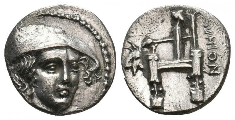 THRACE. Ainos. (Circa 357-342/1 BC). AR Drachm
Obv: Head of Hermes facing sligh...
