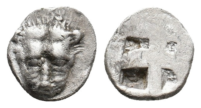 CIMMERIAN BOSPOROS. Pantikapaion. (Circa 480-470 BC). AR Obol.
Obv: Facing head...