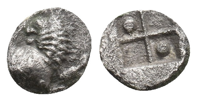 THRACE. Chersonesos. (Circa 386-338 BC). AR Hemiobol.
Obv: Forepart of lion rig...