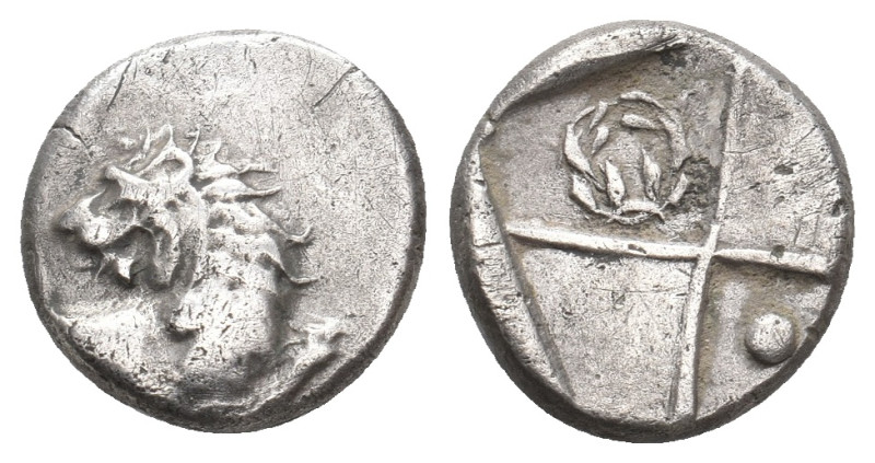 THRACE. Chersonesos. (Circa 386-338 BC). AR Hemidrachm.
Obv: Forepart of lion r...