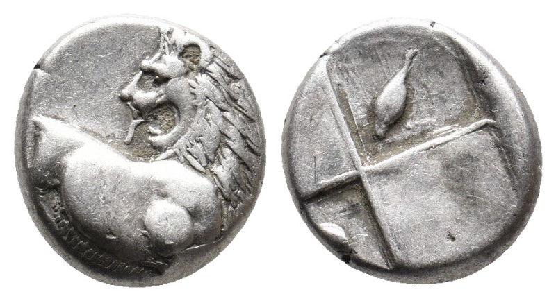 THRACE. Chersonesos. (Circa 386-338 BC). AR Hemidrachm.
Obv: Forepart of lion r...