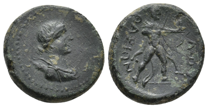 THRACE. Thasos. (Circa 168/7-90/80 BC). Ae.
Obv: Draped bust of Artemis right, ...