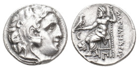 KINGS OF THRACE (Macedonian). Lysimachos (305-281 BC). AR Drachm. Kolophon. In the name and types of Alexander III of Macedon.
Obv: Head of Herakles ...