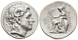 KINGS OF THRACE (Macedonian). Lysimachos (305-281 BC). AR Tetradrachm. Magnesia on the Maeander. Struck circa 297/6-282/1 BC.
Obv:Diademed head of th...