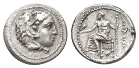 KINGS OF MACEDON. Alexander III 'the Great' (336-323 BC). AR Hemidrachm. Sardes.
Obv: Head of Herakles right, wearing lion's skin.
Rev: Zeus seated ...
