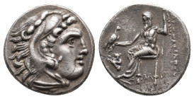 KINGS OF MACEDON. Alexander III 'the Great' (336-323 BC). AR Drachm. Lampsakos.
Obv: Head of Herakles right, wearing lion skin.
Rev: AΛΕΞΑΝΔΡOY.
Ze...
