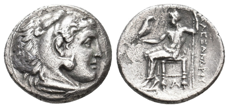 KINGS OF MACEDON. Alexander III 'the Great' (336-323 BC). AR Drachm. Side.
Obv:...