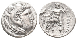 KINGS OF MACEDON. Alexander III 'the Great' (336-323 BC). AR Drachm. Uncertain mint in Macedon or Greece.
Obv: Head of Herakles right, wearing lion s...