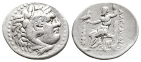 KINGS OF MACEDON. Alexander III 'the Great' (336-323 BC). AR Drachm. Lampsakos.
Obv: Head of Herakles right, wearing lion skin.
Rev: AΛEΞANΔPOY.
Ze...
