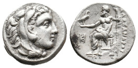 KINGS OF MACEDON. Alexander III 'the Great' (336-323 BC). AR Drachm. Uncertain mint.
Obv: Head of Herakles right, wearing lion skin.
Rev: AΛEΞANΔPOY...