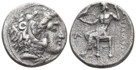 KINGS OF MACEDON. Alexander III 'the Great' (336-323 BC). AR Tetradrachm. Uncertain mint.
Obv: Head of Herakles right, wearing lion skin.
Rev: AΛΕΞΑ...
