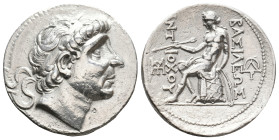 SELEUKID KINGDOM. Antiochos II Theos, 261-246 BC. AR Tetradrachm. Seleukeia on the Tigris.
Obv: Diademed head of Antiochos II to right.
Rev. BAΣIΛEΩ...
