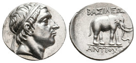 SELEUKID KINGDOM. Antiochos III 'the Great' (222-187 BC). AR Drachm. Uncertain mint, possibly Apameia on the Orontes.
Obv: Diademed head right.
Rev:...