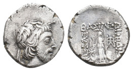 KINGS OF CAPPADOCIA. Ariobarzanes III Eusebes Philoromaios (52-42 BC). AR Drachm.
Obv: Diademed head right.
Rev: ΒΑΣΙΛΕΩΣ / ΑΡΙΟΒΑΡZΑΝΟΥ / EYΣEBOYΣ ...