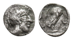ATTICA. Athens. (Circa 500/490-485/0 BC). AR Tetartemorion.
Obv: Helmeted head of Athena right.
Rev: Owl standing right, head facing, within incuse ...
