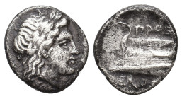 BITHYNIA. Kios. Proxenos, magistrate. (Circa 345-315 BC). AR Hemidrachm.
Obv: Laureate head of Apollo right.
Rev: ΠPOΞ / ENO[Σ].
Prow of galley lef...