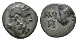 PONTOS. Amisos. Struck under Mithradates VI Eupator. (Circa 95-90 or 80-70 BC). Ae.
Obv: Bearded and laureate head of Herakles right.
Rev: AMI – [ΣO...