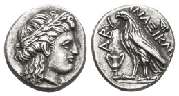 TROAS. Abydos. (4th Century BC). AR Hemidrachm. Anaxikles, magistrate.
Obv: Laureate head of Apollo right.
Rev: ABY ANAXIKΛHΣ.
Eagle standing right...
