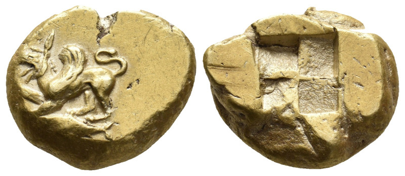 MYSIA. Kyzikos. (Circa 500-450 BC). EL Stater.
Obv: Griffin crouching left, rig...