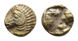 IONIA. Uncertain. (Circa 700-500 BC).EL 1/48 Stater
Obv: Head of a horse left.
Rev: Incuse square punch.
SNG v. Aulock 7780.
Condition: VF.
Weigh...