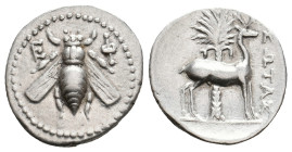 IONIA. Ephesos. (Circa 202- 162 BC). AR Drachm. Sotas, magistrate.
Obv: Ε - Φ.
Bee.
Rev: ΣΩTAΣ.
Stag standing right; palm tree in background.
Wad...