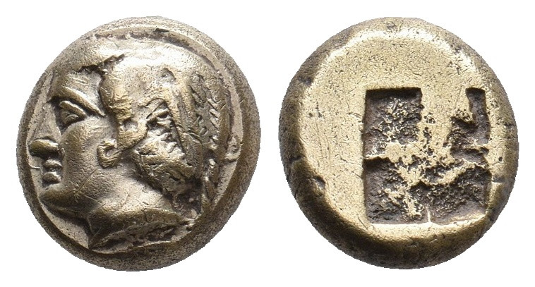 IONIA. Phokaia. (Circa 387-326 BC). EL Hekte.
Obv: Head of nymph left, wearing ...