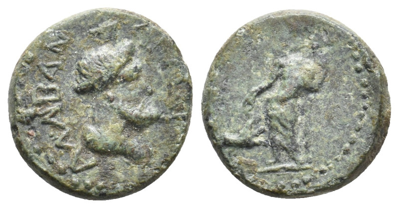 CARIA. Alabanda. (1st century BC). Ae.
Obv: AΛABANΔEΩN.
Draped bust of Serapis...