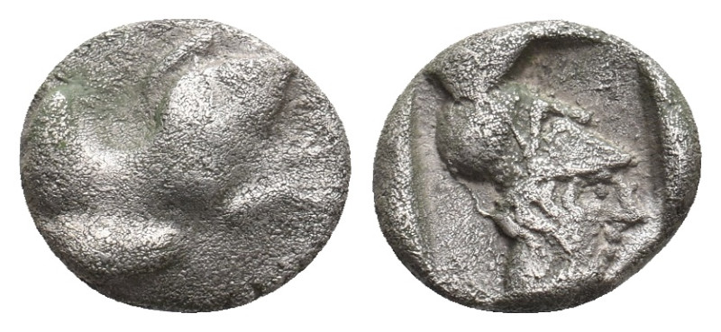CARIA. Rhodes. Ialysos. (Circa 480-408 BC). AR Diobol.
Obv: Forepart of a winge...