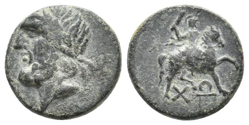LYCIA. Choma (1st Century BC) Ae.
Obv:Laureate head of Zeus left
Rev: ΧΩ
Ride...