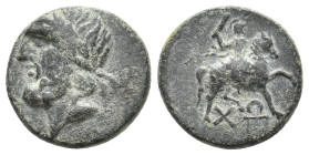 LYCIA. Choma (1st Century BC) Ae.
Obv:Laureate head of Zeus left
Rev: ΧΩ
Rider on galloping horse right, club in raised right hand.
BMC 49,1.
Rar...