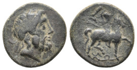 LYCIA. Choma (1st Century BC) Ae.
Obv:Laureate head of Zeus right.
Rev: ΧΩ
Rider on galloping horse right, club in raised right hand.
BMC 49,1 var...