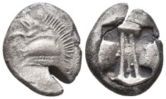 DYNASTS OF LYCIA. Uncertain Dynast (Circa 500-480 BC). AR Stater.
Obv: Forepart of boar left.
Rev: Incuse square with triangular indentations.
Müse...