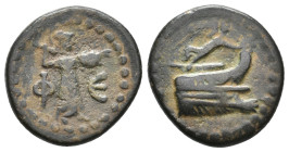 LYCIA. Phaselis. (Circa 190-167 BC). Ae.
Obv: ΦA. Athena advancing right, brandishing spear and holding shield.
Rev: Prow right; above, crowning Nik...