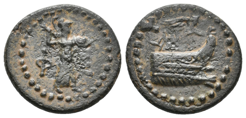 LYCIA. Phaselis. (Circa 190-167 BC). Ae.
Obv: ΦA. Athena advancing right, brand...