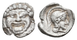 PISIDIA. Selge. (Circa 350-300 BC). AR Obol.
Obv: Facing gorgoneion.
Rev: Helmeted head of Athena right within incuse circle.
SNG France 1929-34 va...