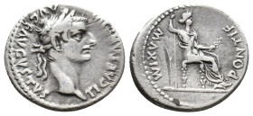 TIBERIUS, 14-37 AD. AR, Denarius, "Tribute Penny" type (18-35). Lugdunum (Lyon).
Obv: TI CAESAR DIVI AVG F AVGVSTVS.
Laureate head of Tiberius right...