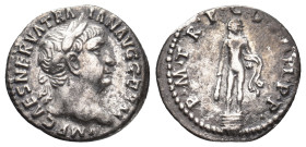 TRAJAN, 98-117 AD. AR, Denarius. Rome.
Obv: IMP CAES NERVA TRAIAN AVG GERM.
Laureate head of Trajan, right.
Rev: P M TR P COS IIII P P.
Hercules s...