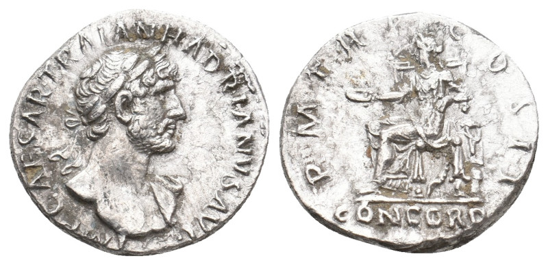 HADRIAN, 117-138 AD. AR, Denarius. Rome.
Obv: IMP CAESAR TRAIAN HADRIANVS AVG....