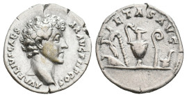 MARCUS AURELIUS Caesar, 139-161 AD. AR, Denarius. Rome.
Obv: AVRELIVS CAESAR AVG PII F COS.
Bare head of Marcus Aurelius, right.
Rev: PIETAS AVG.
...