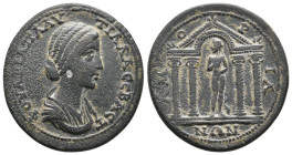 PHRYGIA. Amorion. Plautilla, 202-205 AD. AE.
Obv: ΦOVΛΒIΑ ΠΛΑVTIΛΛΑ CЄΒΑCT.
Draped bust of Plautilla, right.
Rev: AMOPIANΩN.
Statue of Aphrodite s...