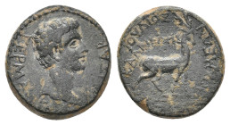PHRYGIA, Apameia. Tiberius, 14-37 AD. AE. Gaios Ioulios Kallikles, magistrate.
Obv: ΓEPMANIKOΣ KAIΣAP.
Bare head of Germanicus, right.
Rev: IOYΛIOΣ...