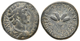 PHRYGIA, Apameia. Marcus Aurelius, 161-180 AD. AE. Skymnos II Demetriou, magistrate.
Obv: Μ ΑVΡΗΛ ΟVΗΡΟϹ ΚΑΙϹ.
Bare-headed bust of Marcus Aurelius, ...