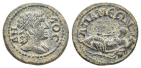 PHRYGIA, Apamea. Pseudo-autonomous, Early-mid 3rd century.
Obv: ΔHMOC.
Diademed bust of Demos, right.
Rev: AΠAMЄΩN.
River god Marsyas reclining le...
