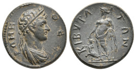 PHRYGIA, Cibyra. Pseudo-autonomous, time of Domitian, 81-96 AD. AE.
Obv: ΘΕΑ ΡΩΜΗ.
Draped bust of Roma assimilated to portrait of Domitian, right.
...