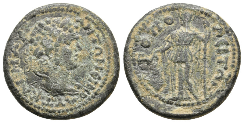 PHRYGIA. Hieropolis. Caracalla, 198-217 AD. AE.
Obv: AYT KAI M AY ANTΩNЄINOC.
...